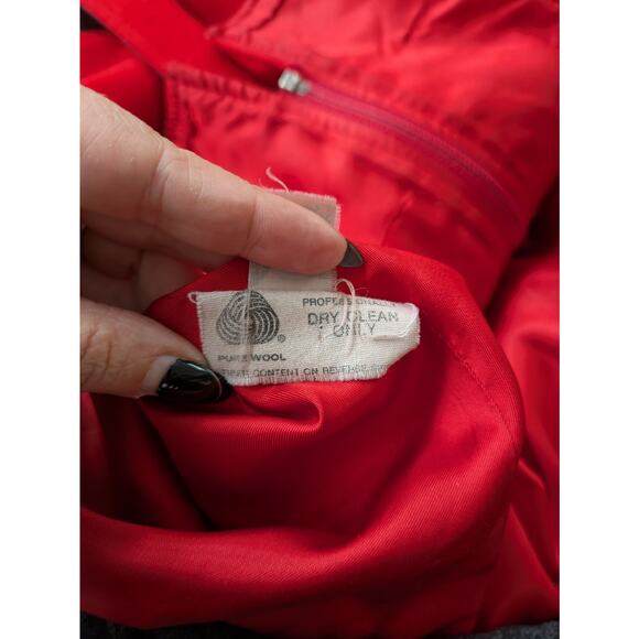 Vintage McIntosh Wool Coat Women’s XXL – Gray with Red Lining, Hooded, USA - Picture 9 of 11